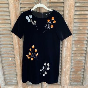 A navy velvet dress size S.